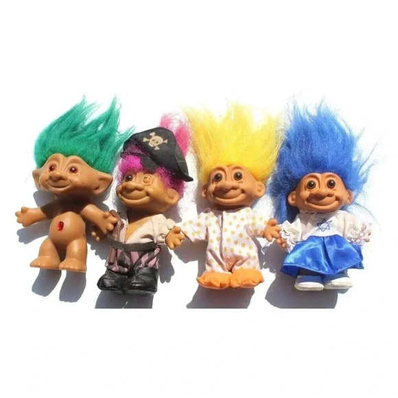 Vintage Lot Of 4 Troll / Trolls (Ace Novelty, Russ) Duck PIRATE Jewish - Picture 1 of 4